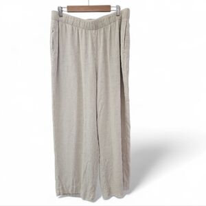 XL Abercrombie & Fitch Linen Blend Wide Leg Pants Sz XL Neutral Beige NWOT